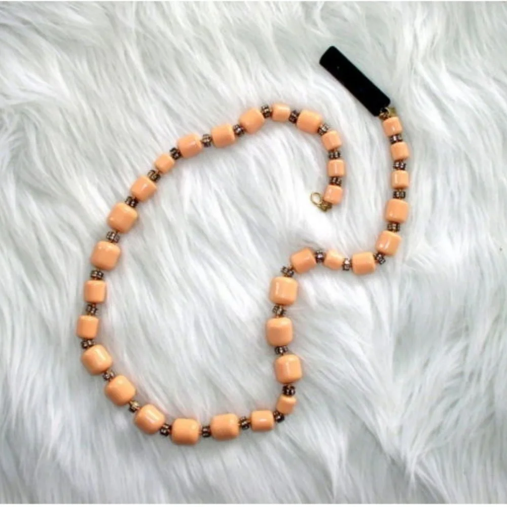 J. Crew Blush Pink Crystal Beaded Necklace